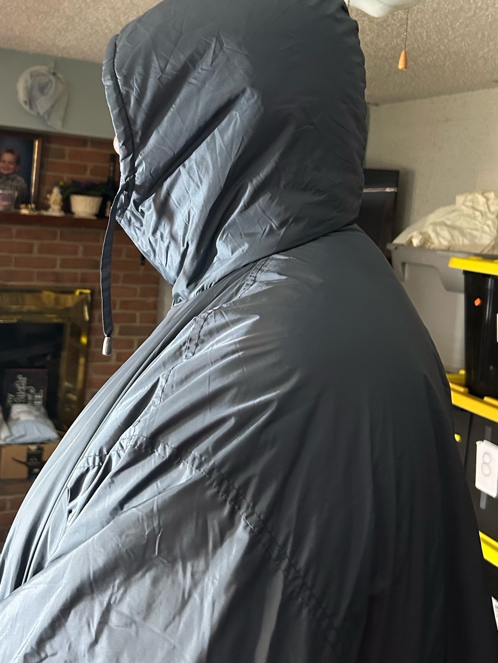 Banana Republic 1/4 zip Hooded Quilted Puffer Poncho, S/M - Picture 7 of 10
